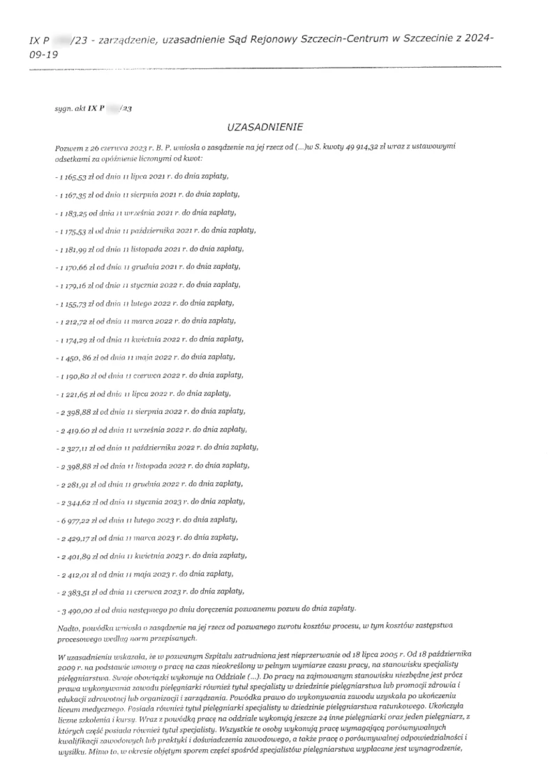 Wyrok Sądu w Szczecinie dla specjalisty pielęgniarstwa - strona 2